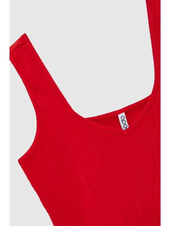 Moodo Ребрест топ в червено Moodo