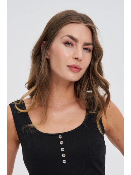 Moodo Ребрест топ с копчета в черно Moodo