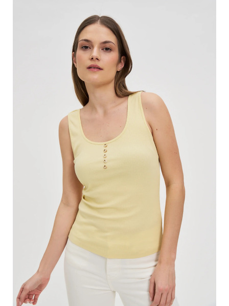 Moodo Ребрест топ с копчета в жълто Moodo