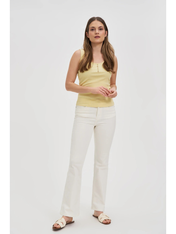 Moodo Ребрест топ с копчета в жълто Moodo