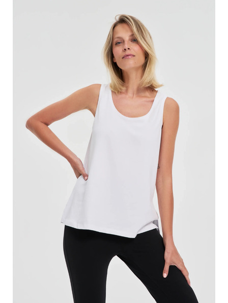 Moodo Бял памучен топ Moodo