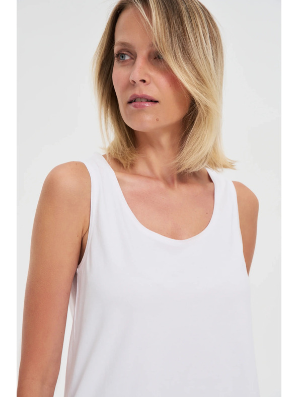 Moodo Бял памучен топ Moodo