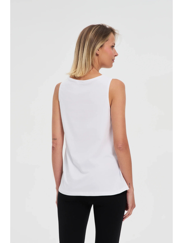 Moodo Бял памучен топ Moodo