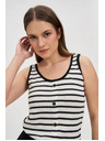 Moodo Топ на райета бяло и черно Moodo