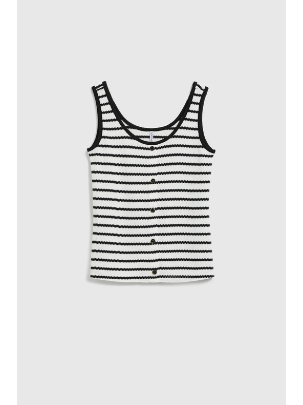 Moodo Топ на райета бяло и черно Moodo