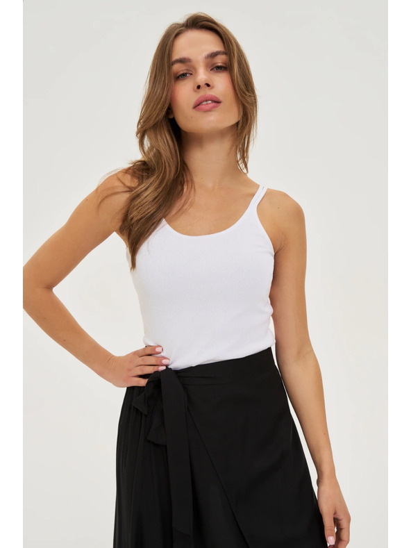 Moodo Бял памучен топ Moodo