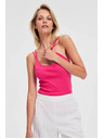 Moodo Памучен топ в цвят фуксия Moodo