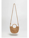 Moodo Плетена чанта с кръгла дръжка бежова Moodo