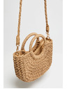 Moodo Плетена чанта с кръгла дръжка бежова Moodo