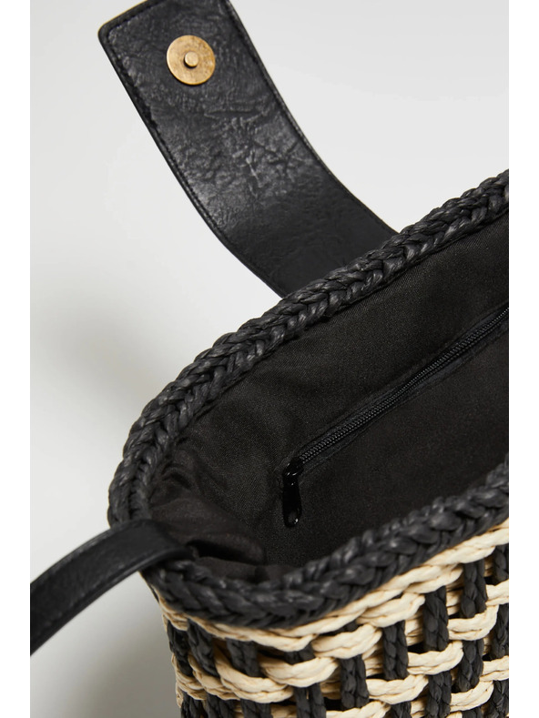 Moodo Черна сламена чанта Moodo