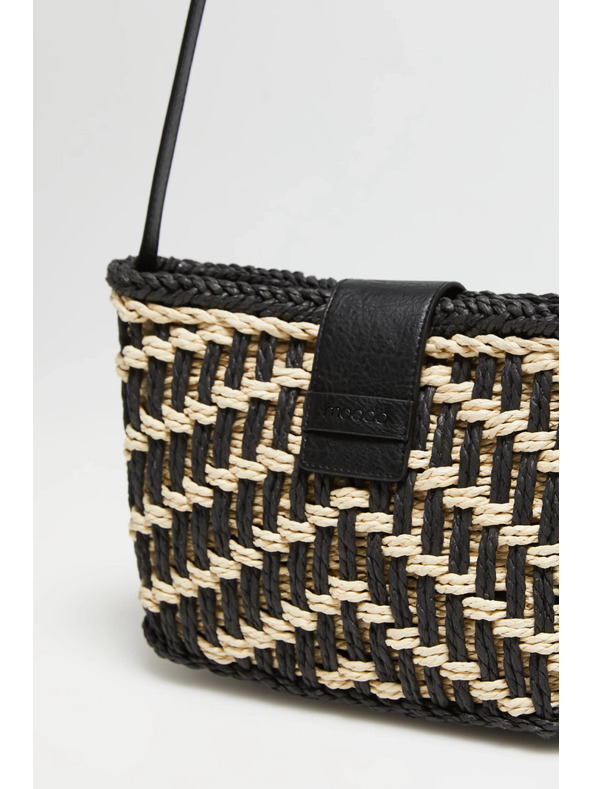 Moodo Черна сламена чанта Moodo