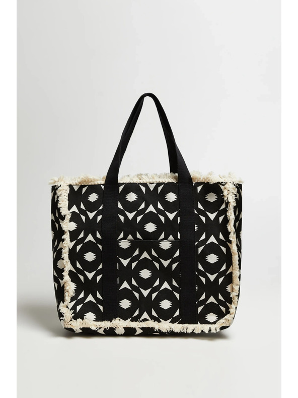 Moodo Голяма чанта с ресни черна Moodo