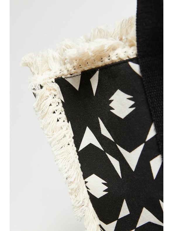 Moodo Голяма чанта с ресни черна Moodo