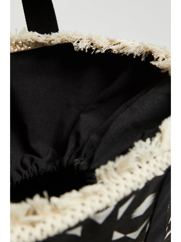 Moodo Голяма чанта с ресни черна Moodo