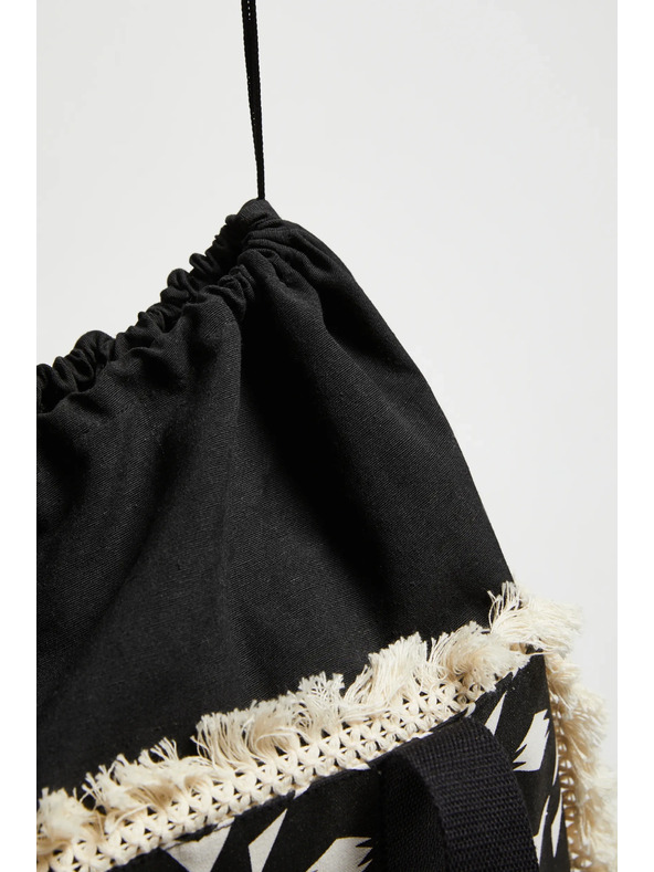 Moodo Голяма чанта с ресни черна Moodo