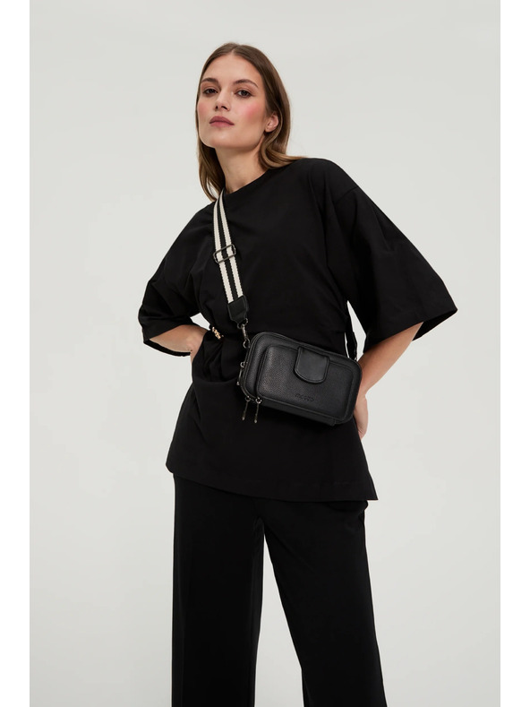 Moodo Черна чанта с широк колан Moodo