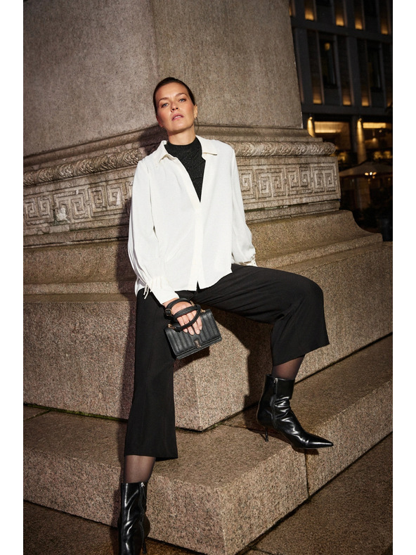 Moodo Малка черна чанта с дълги дръжки Moodo