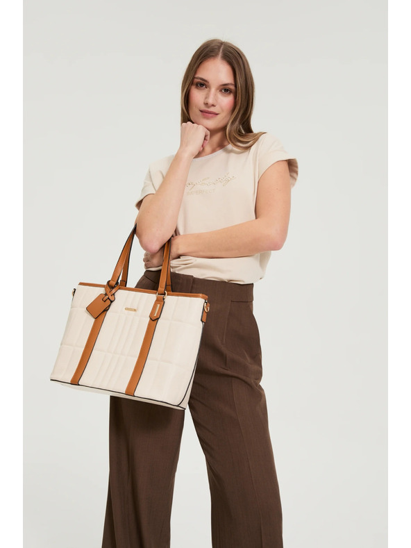 Moodo Голяма бежова чанта Moodo