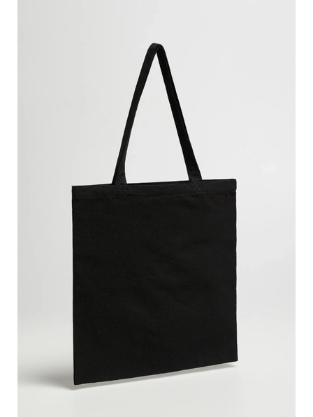 Moodo Черна пазарска чанта с принт Moodo