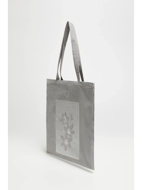 Moodo Сива пазарска чанта с принт Moodo