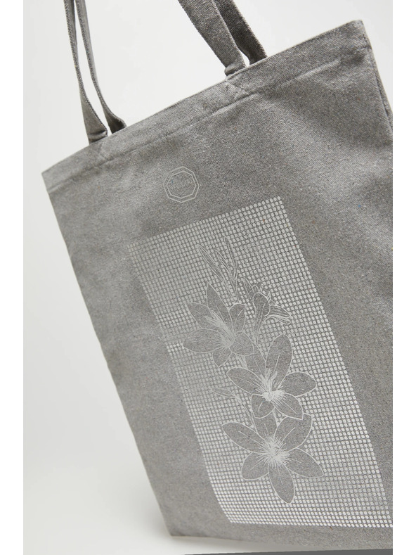Moodo Сива пазарска чанта с принт Moodo