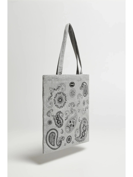 Moodo Сива пазарска чанта с принт Moodo