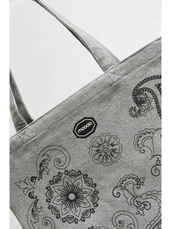 Moodo Сива пазарска чанта с принт Moodo