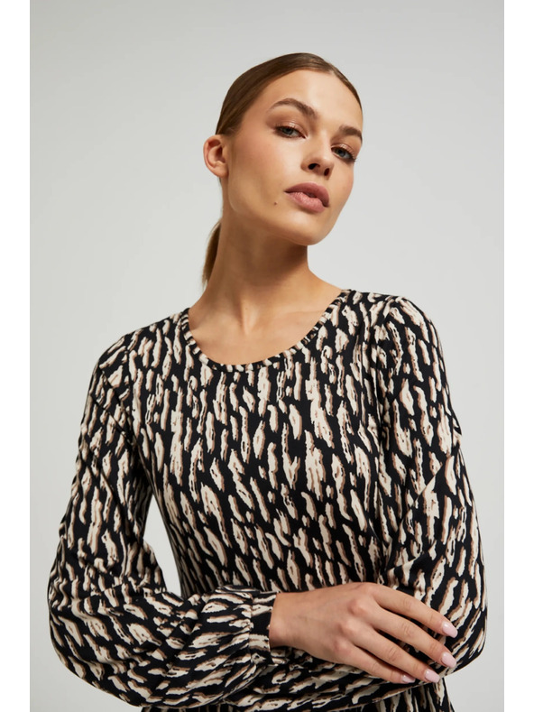 Moodo Кафяви рокли с обемни ръкави Moodo