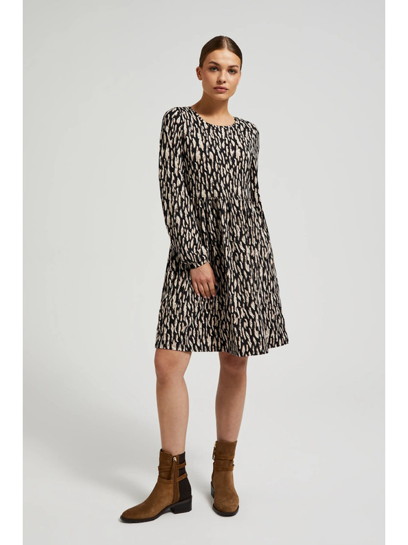 Moodo Кафяви рокли с обемни ръкави Moodo