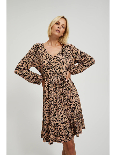 Moodo Кафяви рокли с животински десен Moodo