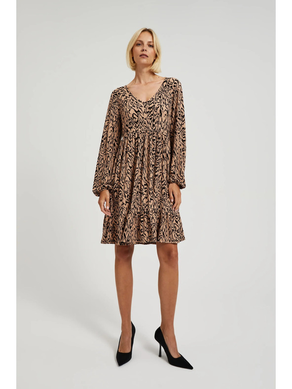 Moodo Кафяви рокли с животински десен Moodo