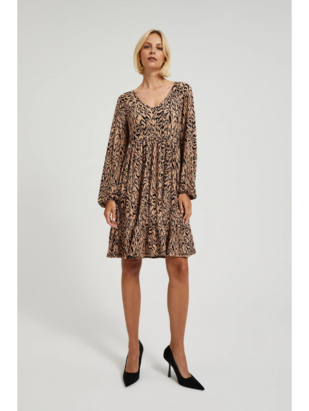 Moodo Кафяви рокли с животински десен Moodo