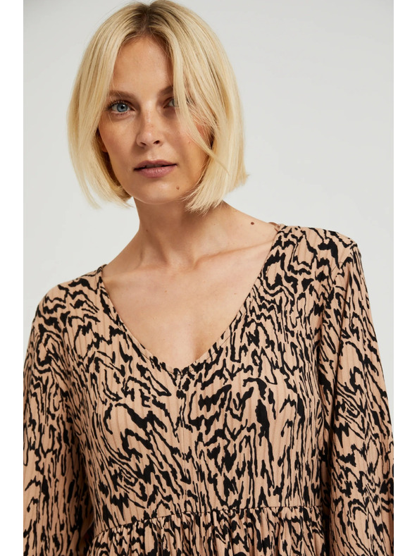 Moodo Кафяви рокли с животински десен Moodo