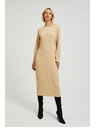 Moodo Бежови миди рокли с дълъг ръкав Moodo