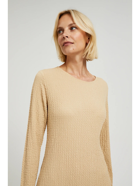 Moodo Бежови миди рокли с дълъг ръкав Moodo