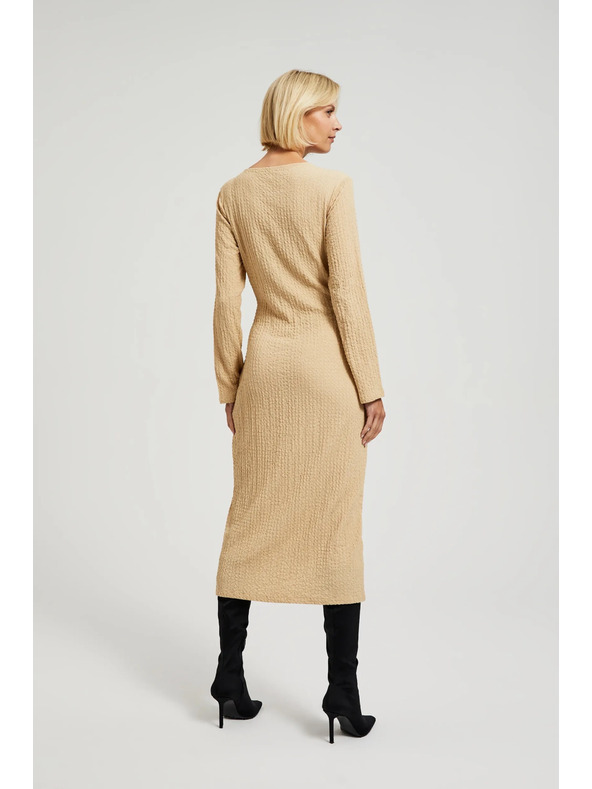 Moodo Бежови миди рокли с дълъг ръкав Moodo