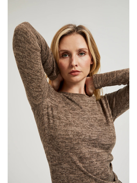 Moodo Кафяви миди рокли с набирания Moodo