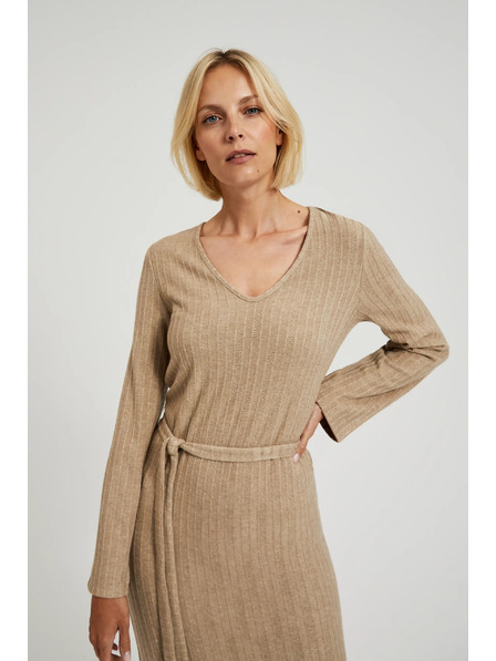 Moodo Ребровани бежови миди рокли Moodo