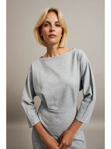 Moodo Прави сиви рокли до коляното Moodo