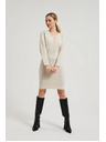Moodo Плетени бежови рокли с декоративни копчета Moodo