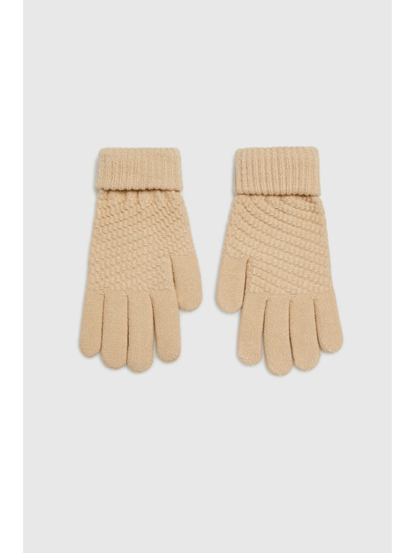 Moodo Плетени бежови ръкавици Moodo