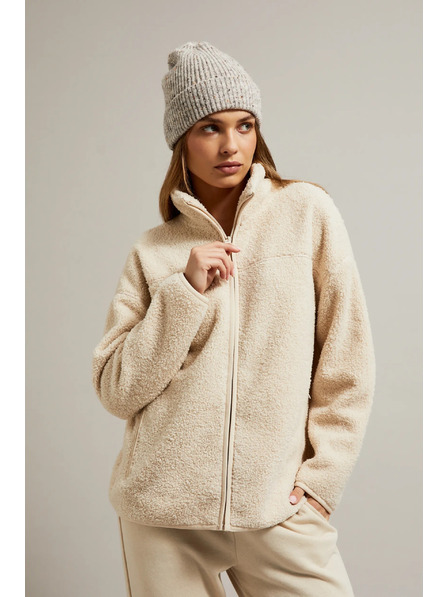 Moodo Ребрована бежова шапка Moodo