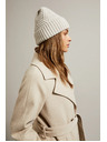 Moodo Топла бежова шапка с вълнена добавка Moodo