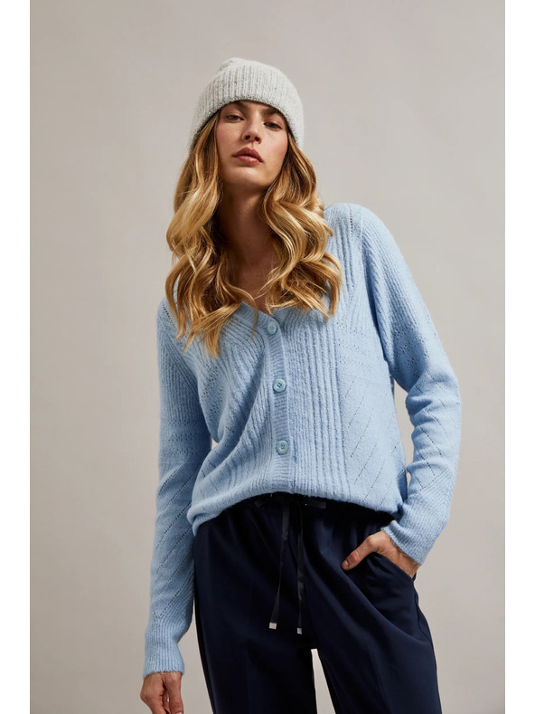 Moodo Сива шапка с десен на рибена кост Moodo