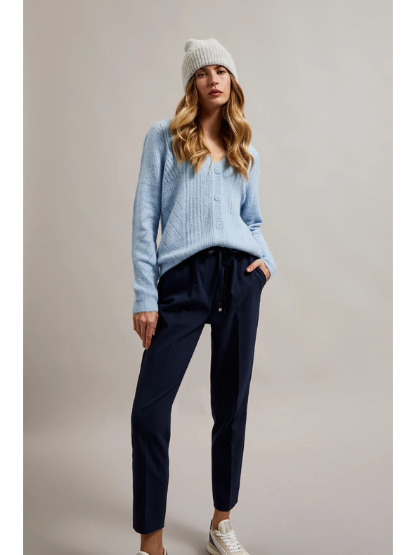 Moodo Сива шапка с десен на рибена кост Moodo