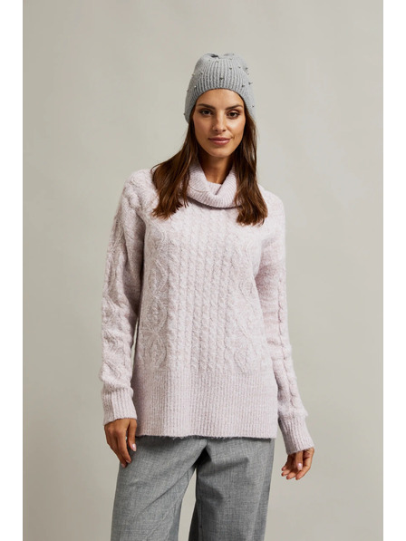 Moodo Ребрестa шапка с перли в сиво Moodo