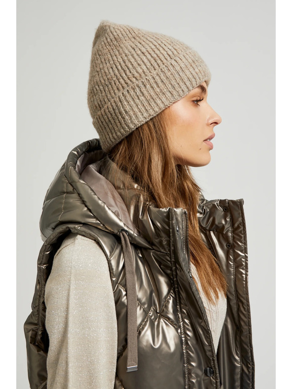 Moodo Бежова шапка с металически нишки Moodo