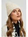 Moodo Топла шапка с помпон в бежово Moodo