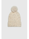 Moodo Топла шапка с помпон в бежово Moodo
