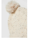 Moodo Топла шапка с помпон в бежово Moodo